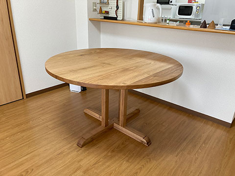 �Ƒ��̕�炵�̒��S�Ɋۂ��e�[�u����