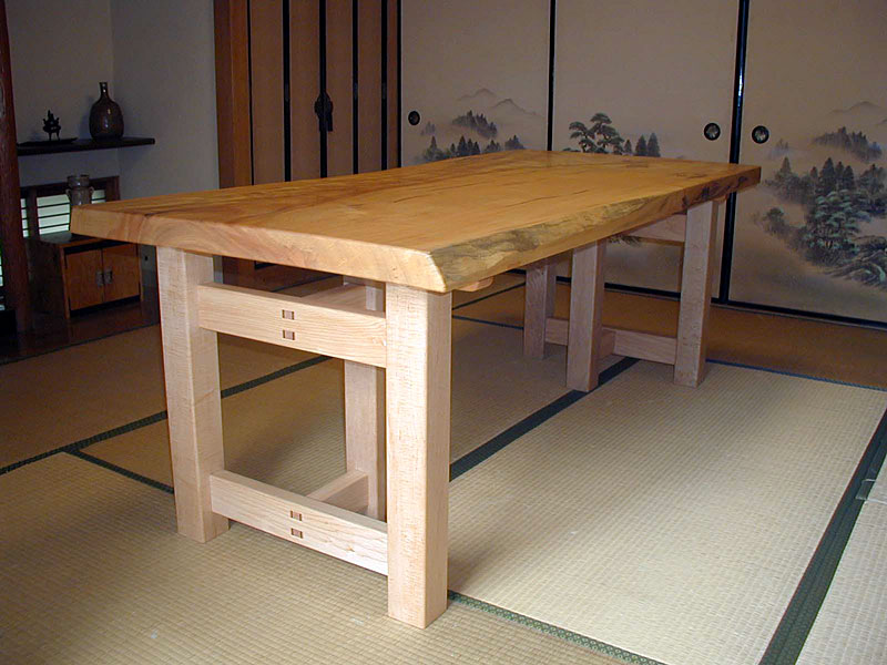 栃 トチ 無垢一枚板 ダイニングテーブル ダイニングテーブルや手作り家具のオーダーは半布里工房