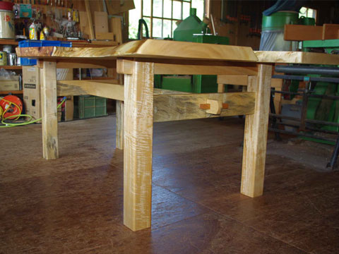 栃（トチ）無垢一枚板 ダイニングテーブル H脚型