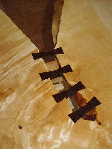 栃（トチ）無垢一枚板 ダイニングテーブル H脚型