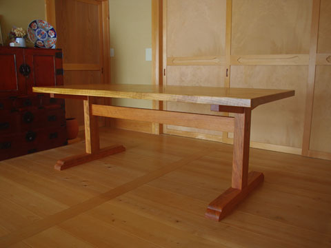山桜ブックマッチ2枚接ぎ ダイニングテーブル I型