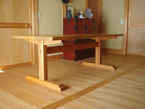 山桜ブックマッチ2枚接ぎダイニングテーブル I型