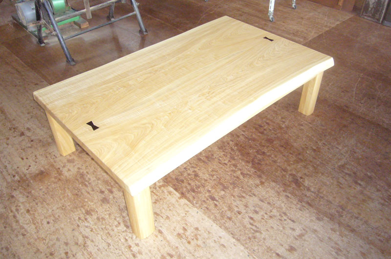 栓（セン）2枚接ぎ こたつ座卓：ダイニングテーブルや手作り家具の 